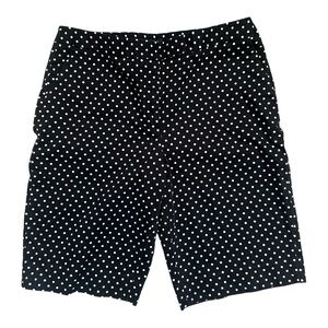 Jones New York Stretch Golf Shorts Black & White Polka Dot Size 12